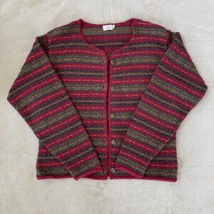 Alps Fair Isle Cardigan Sweater - Women's sz M